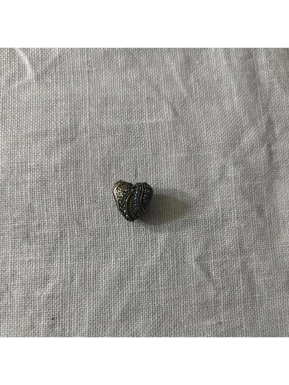 Pandora Heart-Shaped Silver and Blue Stone Pendant bracelet charm